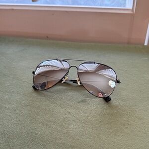 MCM Black and Silver Aviator Sunglasses